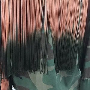Army Custom Fringes Ombré Army Jacket